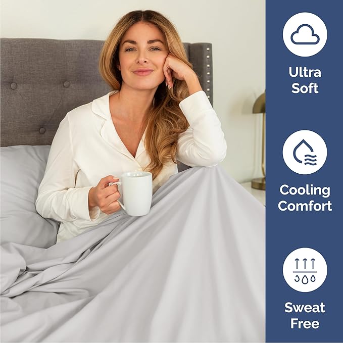 King Size 4 Piece Sheet Set - Comfy Breathable & Cooling Bed Sheets Set - Hotel Luxury Bedding for Women, Men, Kids, Teens, Boys & Girls - Deep Pockets, Soft and Wrinkle Free - Oeko-Tex - French Grey