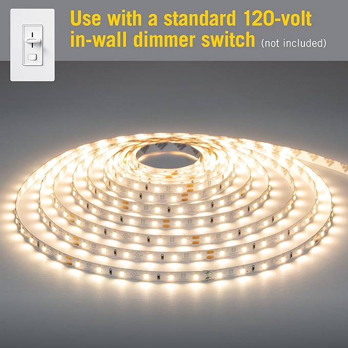 Armacost Lighting 421502 Ribbon Flex Home LED Tape Light Kit, 16 ft, AC Dimmable (3000K) 300 LED Lights