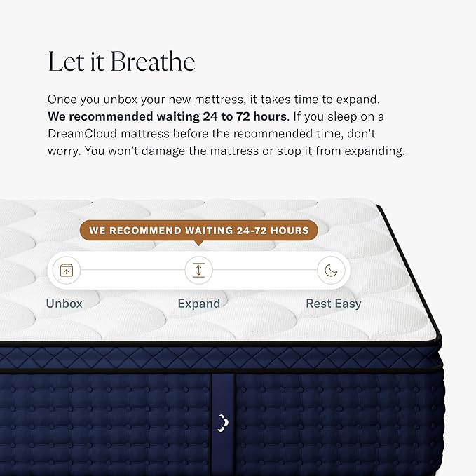 DreamCloud Premier Rest 14" Queen Mattress - Luxury Hybrid Memory Foam - 365 Night Trial - Premium Pressure-Relieving Layers - Forever Warranty - Mattress in a Box - CertiPUR-US Certified