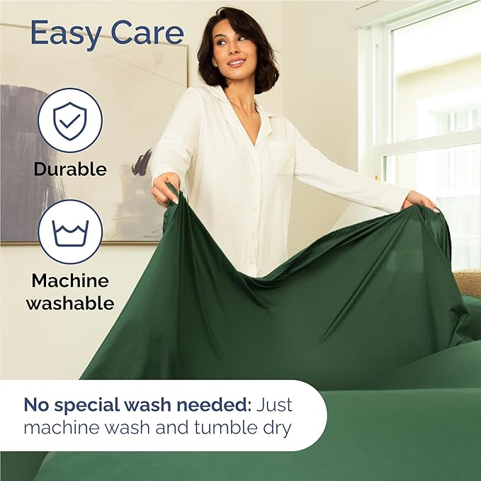 Full 6 Piece Sheet Set - Comfy Breathable & Cooling - Ultra Soft Hotel Luxury Bedding Set w/ 8-16 Inch Deep Pockets - 1 Flat & 1 Fitted Sheet & 4 Pillowcases - Cozy, Wrinkle Free & Easy Care - Emerald