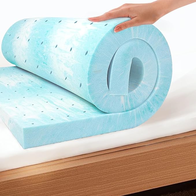 EGO Topper 4 Inch Twin XL Memory Foam Mattress Topper, Gel Foam Mattress Topper for Pressure Relief, Ventilated Design Bed Topper in a Box, CertiPUR-US Certified, 38"×80", Medium