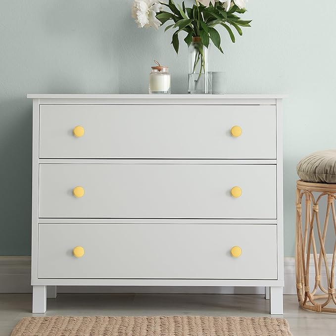 Ravinte 3 Pack Cabinet Knobs Gold Kitchen Cabinet Knobs Round Dresser Drawer Pulls Closet Door Pulls 1-1/5 Inch