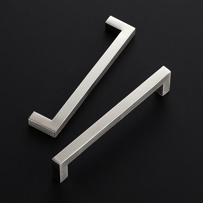 Ravinte 20 Pack 6-1/4 Inch Kitchen Square Cabinet Handles Satin Nickel Pulls Brushed Nickel Kitchen Cabinet Hardware Handles for Cupboard Drawer Pulls