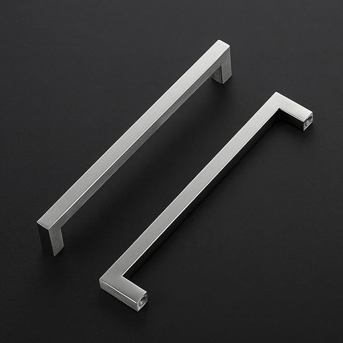 Ravinte 1 Pack Brushed Nickel Kitchen Cabinet Handles 8 Inch Cabinet Pulls Square Kitchen Hardware for Cabinet Drawer Pulls Drawer Handles Come with Screwdriver