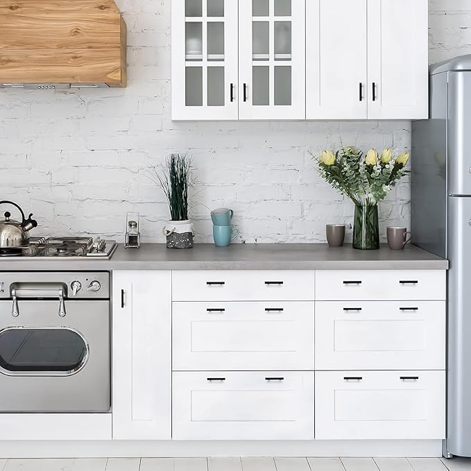 Ravinte Black Cabinet Handles 15 Pack 2-1/2 inch Matte Black Square Cabinet Pulls Kitchen Hardware 4 inch Overall Length Kitchen Drawer Pulls
