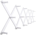 SKOLOO Hat Rack for Wall with 17 Hooks, Solid Wooden, Modern, Expandable Coat Rack Wall Mount for Coats, Hats, Bags, Baseball Caps, White