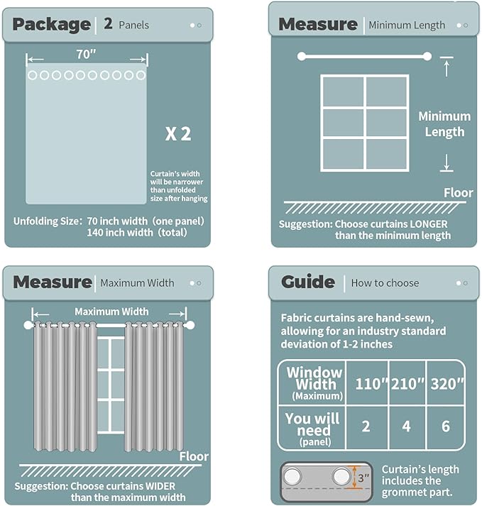 BGment Blackout Curtains for Bedroom - Grommet Thermal Insulated Room Darkening Curtains for Living Room, Set of 2 Panels (70 x 84 Inch, Brown)