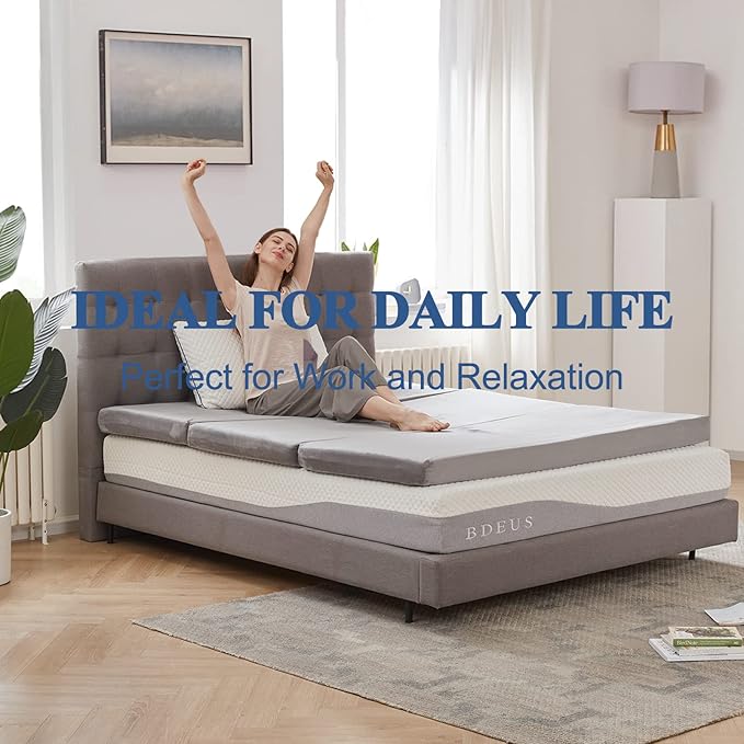 SINWEEK 4" Single Memory Foam Folding Mattress with Storage Bag - Foldable Trifold Floor Bed Topper, CertiPUR-US Certified Guest Sleeping Pad, Machine Washable Cover