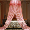 Jolitac Bed Canopy Lace Mosquito Net for Girls Beds, Unique Princess Play Tent Mesh Canopies Large Lace Dome Curtain Drapes Home & Travel (Pink)