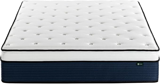 ZINUS 14 Inch Cooling Comfort Support Hybrid Mattress [New Version], Queen, Fiberglass Free, Medium Plush, Cooling Motion Isolation, Certified Safe Foams & Fabric, Mattress in A Box