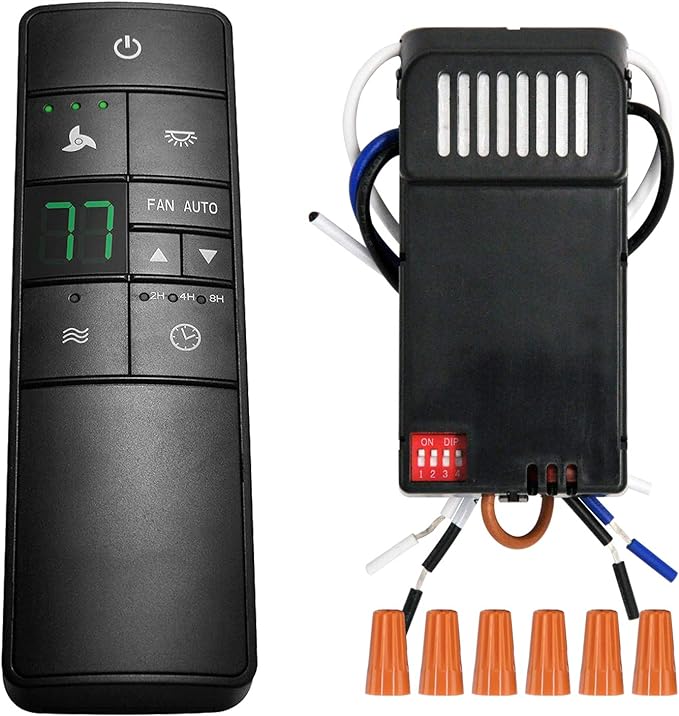 Universal Thermostatic Ceiling Fan Remote Control Kit Replacement for Hampton Bay Home Decorators Collection Hunter Harbor Breeze,w/Speed Control Timer Light Dimmer,for 2AAZPHD3/HD3 KUJCE10320/TR222A