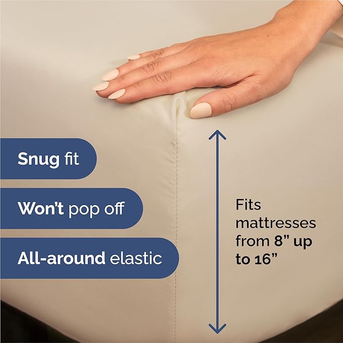 King Sheets Set 6 Piece - Includes 4 Pillowcases - Bed Sheets King Size - Soft Hotel Luxury Bedding - Cooling, Comfy, Fade Free & Breathable - 1 Flat & 1 Fitted & 4 Pillowcases w/ Deep Pockets - Wheat