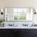 Kosmonia 60x28 Bathroom Vanity Mirror for Wall, Aluminum Framed, Farmhouse Rectangle, Anti-Rust, HD Reflection Anti-Desilvering, Distortion Free, Tempered and Shatter-Proof Wall Mounted Mirror, Black