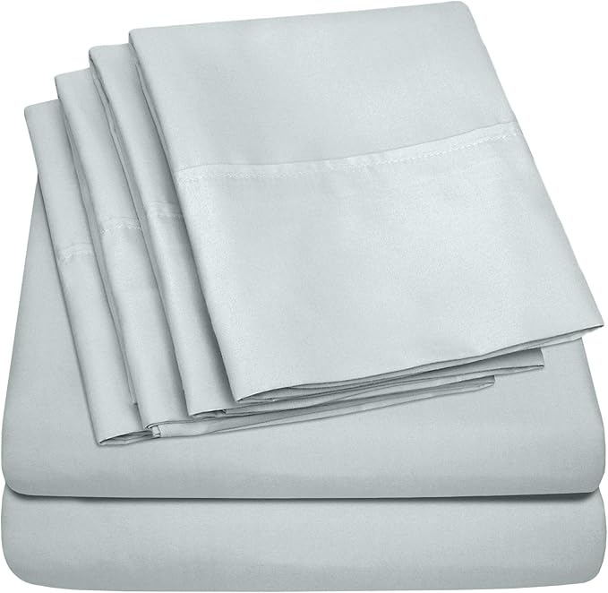 King Size Bed Sheets - 6 Piece 1500 Supreme Collection Fine Brushed Microfiber Deep Pocket King Sheet Set Bedding - 2 Extra Pillow Cases, Great Value, King, Porclain Blue