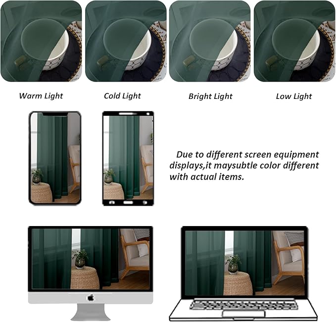 Chyhomenyc Stone Blue Sheer Curtains 84 Inch Length 2 Panels, Light Filtering Dusty Blue Window Curtain Treatment Drapes for Bedroom, Each 42Wx84L Inches