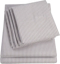 Cal King Size Bed Sheets - 6 Piece 1500 Supreme Deluxe Collection Deep Pocket Ultra Soft California King Sheet Set Bedding - 2 Extra Pillow Cases, California King, Classic Stripe Gray