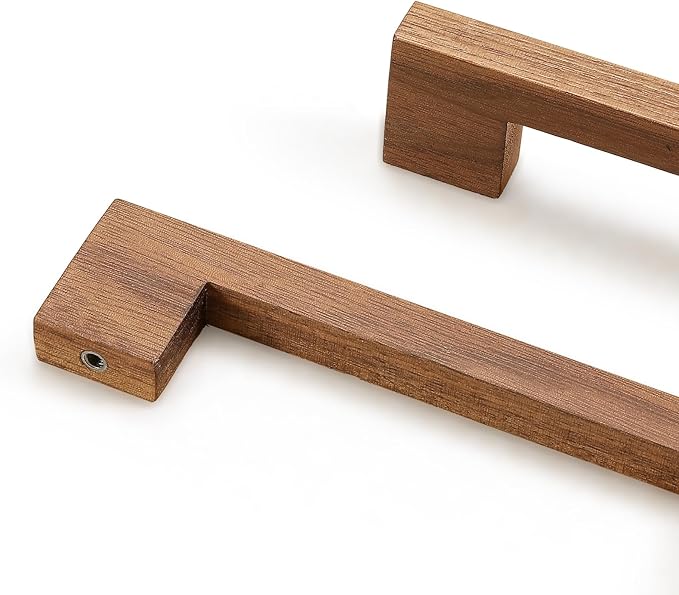 Walnut Square 7-1/2 in 6 pcs Wooden Drawer Pulls Handle pulls for cabinets Kitchen Cabinet Drawer pulls Cabinet Door Pull