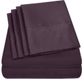 Cal King Size Bed Sheets - 6 Piece 1500 Supreme Collection Fine Brushed Microfiber Deep Pocket California King Sheet Set Bedding - 2 Extra Pillow Cases, Great Value, California King, Purple