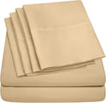 Cal King Size Bed Sheets - 6 Piece 1500 Supreme Collection Fine Brushed Microfiber Deep Pocket California King Sheet Set Bedding - 2 Extra Pillow Cases, Great Value, California King, Camel