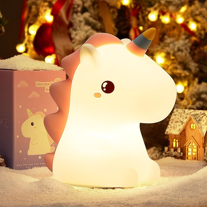 Mubarek Cute Lamps,【16 Colors】 Unicorn Bedroom Decor for Girls,Tap 2 Lightness Baby Night Light,Last 10H Portable Unicorn Lamp,Soft & Safe Nursery Night Light,Gifts for Girls
