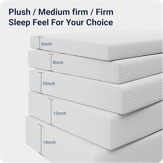 Avenco Queen Mattress, 12 Inch Queen Memory Foam Mattress in a Box for Refresh Sleep & Pressure Relief, CertiPUR-US Certified Soft Queen Size Mattresses