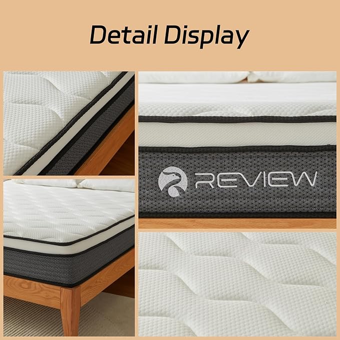 Review Full Mattresses, 12 Inch Full Size Mattress in a Box, Memory Foam Hybrid Mattress with Individual Pocket Spring Coils for Motion Isolation & Silent Sleep, Pressure Relief, Plush Feeling