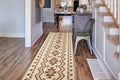 Custom Length Cut to Size Tribal Ethnic Southwestern Inspired Hallway Runner Rug, Non Slip Rubber Backed, 31 inch Wide X Customized Length, Aztec Beige, 31 inch X 27 feet