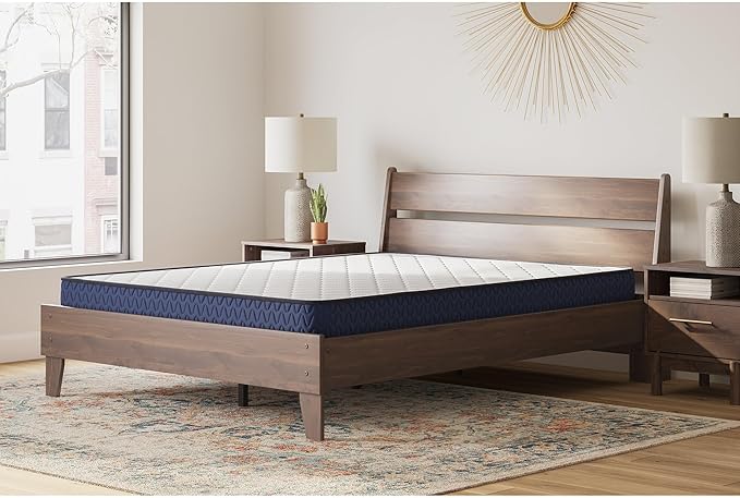 Signature Design by Ashley Queen Size Medium Firm 6 Inch Memory Foam Mattress with Breathable Quilted Cover, Fiberglass Free, Mattress in A Box