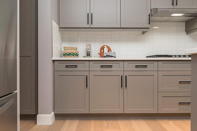 Ravinte 50 Pack 6 inch Cabinet Pulls Matte Black Stainless Steel Kitchen Cupboard Handles Cabinet Handles 3.5” Hole Center