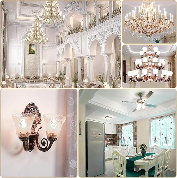 comzler Type B Small Light Bulb, Candelabra LED Light Bulb E12 Small Base 4000K Neutral White - 60watt Equivalent,600LM,Non-Dimmable Candelabra Bulbs, Pack of 6, Non-Dimmable
