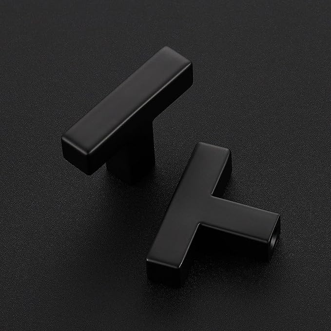 30 Pack Matte Black Cabinet Knobs - Kitchen Cabinet Knobs Black Cabinet Pulls for Kitchen Cabinet Drawer Stainless Steel Dresser Knobs for Cabinet Hardware 2in Length Single Hole Square