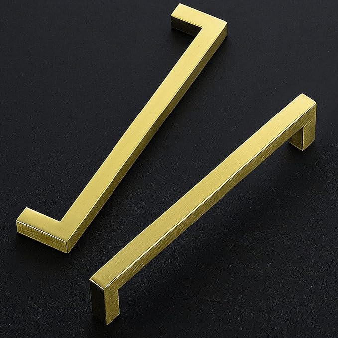 Ravinte 20 Pack 7-1/2 Inch Square Cabinet Handles Cabinet Pulls Brushed Brass Drawer Pulls Kitchen Cabinet Hardware Kitchen Handles for Cabinets Cupboard Handles Drawer Handles
