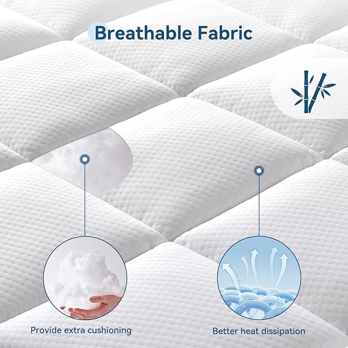 ONENICE 10 Inch Mattress Full, Cooling Gel‑Infused Memory Foam Mattresses in a Box, Imitation Cotton Fabric with 3D Down Alternative Filling Pillowtop CertiPUR-US® Certified, Fiberglass-Free