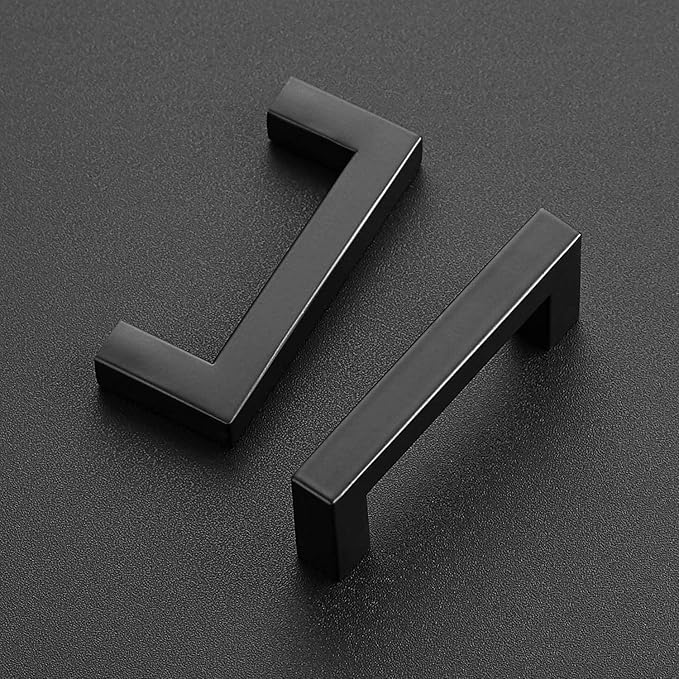 Ravinte 40 Pack Black Cabinet Pulls 3 Inch Square Kitchen Cabinet Handles Matte Black Kitchen Hardware for Drawer Pulls Drawer Handles Come with Screwdriver