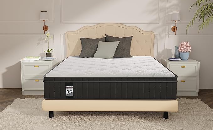 Full Size Mattress, 12 Inch Full Mattress in a Box with Gel Memory Foam and Pocket Spring, Medium Firm Feel, Cooler Sleep & Pressure Relief, 54 * 75 * 11, 120 Nights Risk-Free Trial