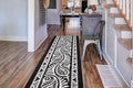 Custom Length Cut to Size Tribal Ethnic Southwestern Inspired Hallway Runner Rug, Non Slip Rubber Backed, 31 inch Wide X Customized Length, Mayan Black, 31 inch X 32 feet