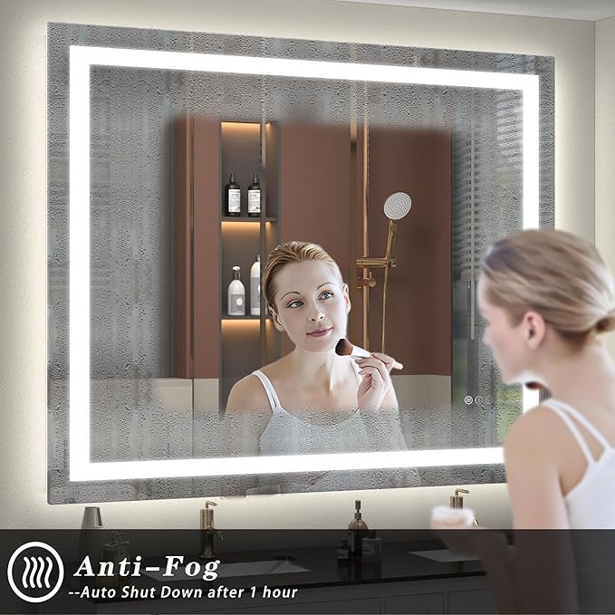 44x 30 LED Mirror for Bathroom, Lighted Vanity Mirror with Lights, Dimmable, Anti-Fog, ETL Listed (Front Lit + Backlit)