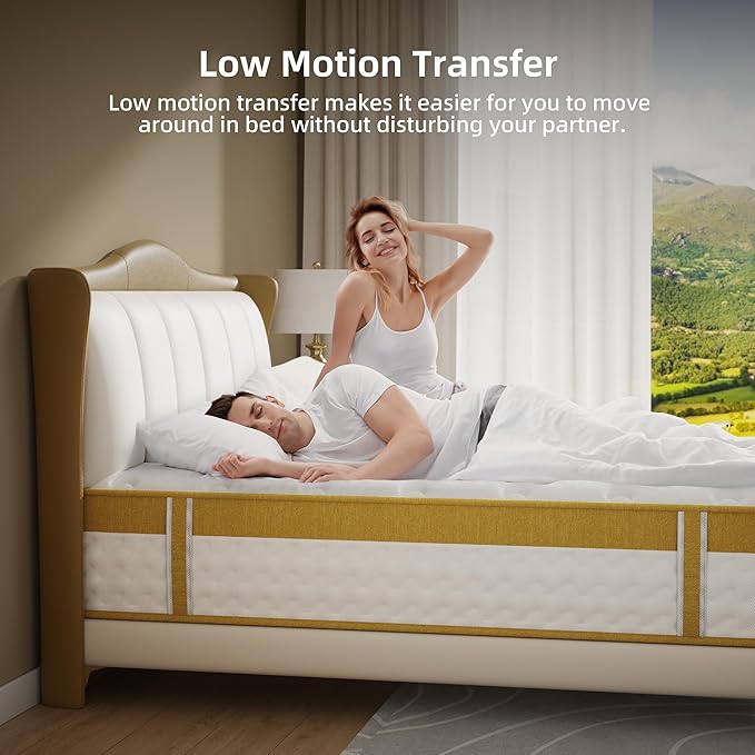Cooling Gel Memory Foam Hybrid Mattress, 10 Inch Twin Size Mattress in A Box with Pocket Springs for Back Pain & Pressure Relief, Medium Firm Feeling with CertiPUR-US Certified Foam