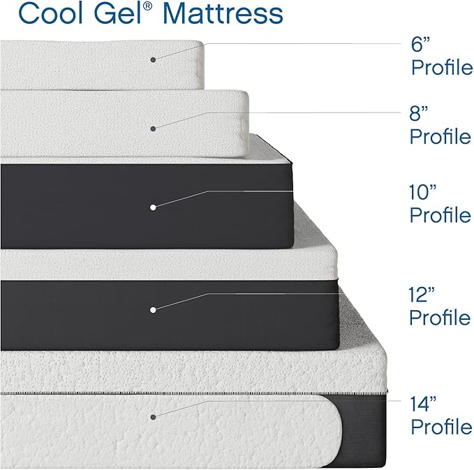 Cool Gel 8 Inch Twin Size Mattresses Memory Foam Medium Firm, Twin Memory Foam Mattress Cooling, Made in the USA, 8" Depth with Pressure Relief, CertiPUR-US Certified No Fiberglass, CoolGel Bed