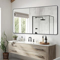 30" x 55"Bathroom Mirror, Matte Black Wall Mirror with Metal Frame, Decorative Rectangular Vanity Mirror for Bedroom Bathroom Living Room Entryway (Horizontal/Vertical)