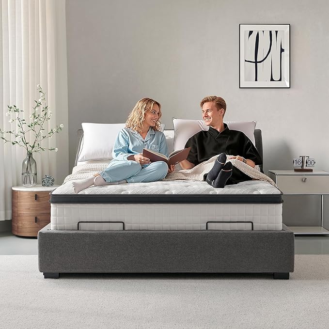 Full Mattress 14 Inch, Hybrid Full Size Mattress in a Box, Medium Feel, 3 Layer Premium Foam with Pocket Springs for Motion Isolation and Pressure Relieving, 75"x54"x14", 100-Night Trial