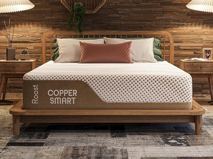 ROOST SLEEP 14-Inch Twin XL Mattress with Medium Firm Support, CertiPUR-US Certified, Copper Smart Thermic Cooling Gel Memory Foam for Hot Sleepers, Made in USA