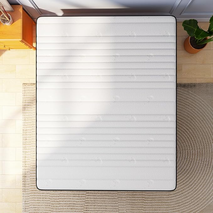 Swbvs Double Mattress, 10 Inch Hybrid Memory Foam Full Size Mattress, Full Bed Mattres in a Box Pressure Relief & Firm Mattresses,Double Size Matress