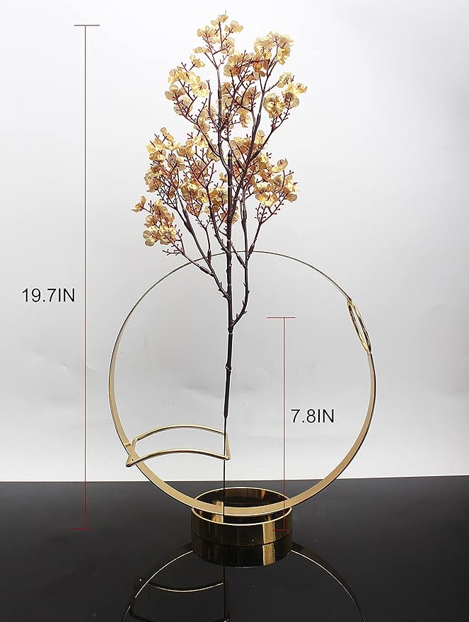 JAKY-Global Babys Breath Fabric Cloth Artificial Flowers 6 Bundle European Fake Silk Plants Decor Wedding Party Decoration Bouquets Real Touch DIY Home Garden (Gold-6pcs)