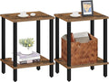 TUTOTAK End Table, Set of 2, Side Table, Nightstand, 2-Tier Storage Shelf, Sofa Table for Small Space, Living Room, Bed Room TB01BB035