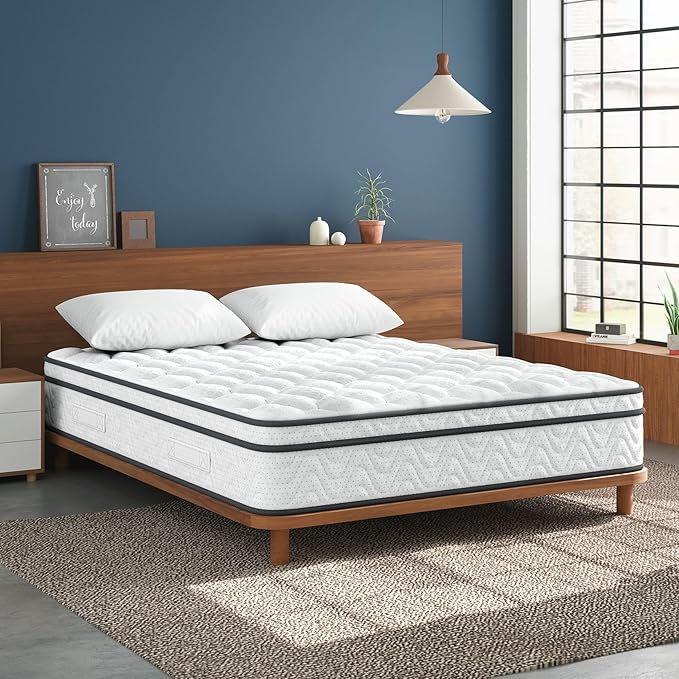 Vesgantti XL Twin Mattress 12 Inch, Fiberglass-Free | Cool Sleep Hybrid Mattress in a Box - Memory Foam & Pocket Springs, Ergonomic Design, Pressure Relief, Medium Firm Feel, 39"*80"*12"