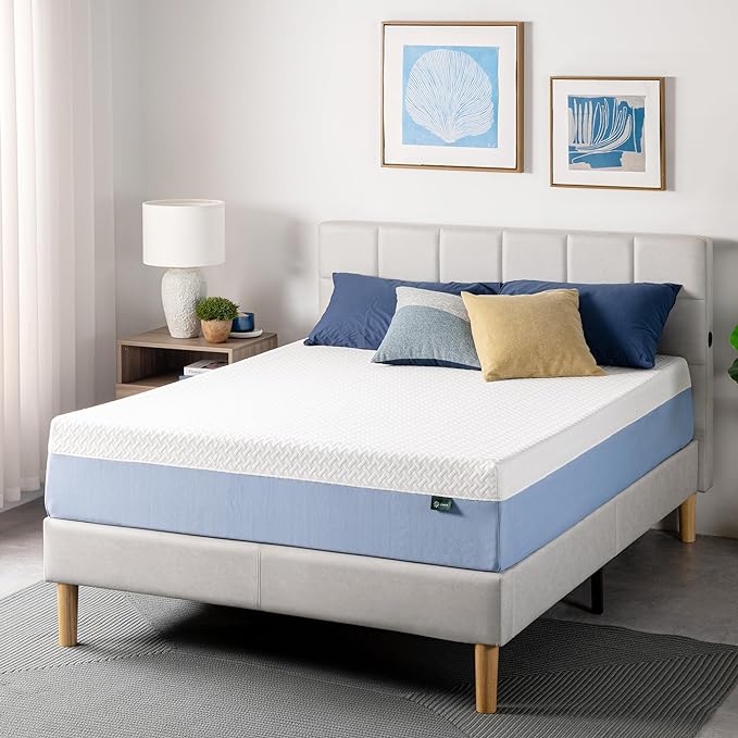 ZINUS 12 Inch Queen Cooling Essential Memory Foam Mattress [NewVersion], Fiberglass Free, Medium Feel, Breathable Cooling Layers, Certified Safe Materials