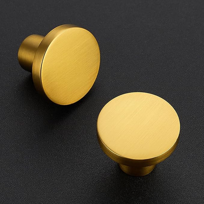 Ravinte 15 Pack Cabinet Knobs Gold Kitchen Cabinet Knobs Round Dresser Drawer Pulls Closet Door Pulls 1-1/5 Inch