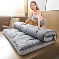 MAXYOYO Grey Triangle Futon Mattress, Japanese Floor Mattress Quilted Bed Mattress Topper, Extra Thick Folding Sleeping Pad Breathable Floor Lounger Guest Bed for Camping, King