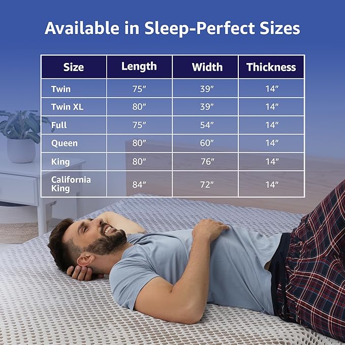 ROOST SLEEP 14-Inch King Mattress with Medium Firm Support, CertiPUR-US Certified, Copper Smart Thermic Cooling Gel Memory Foam for Hot Sleepers, Made in USA